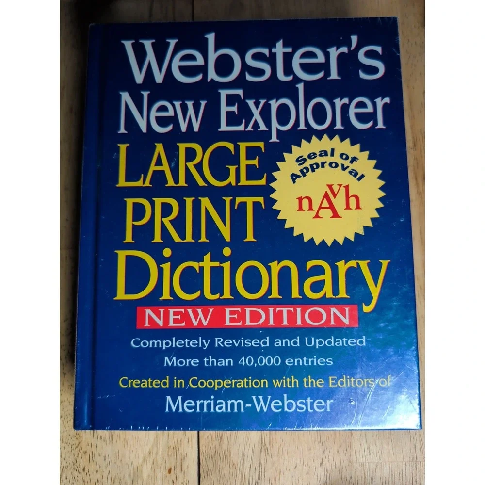 Websters® Large Print Dictionary New Sealed. New Edition New Explorer